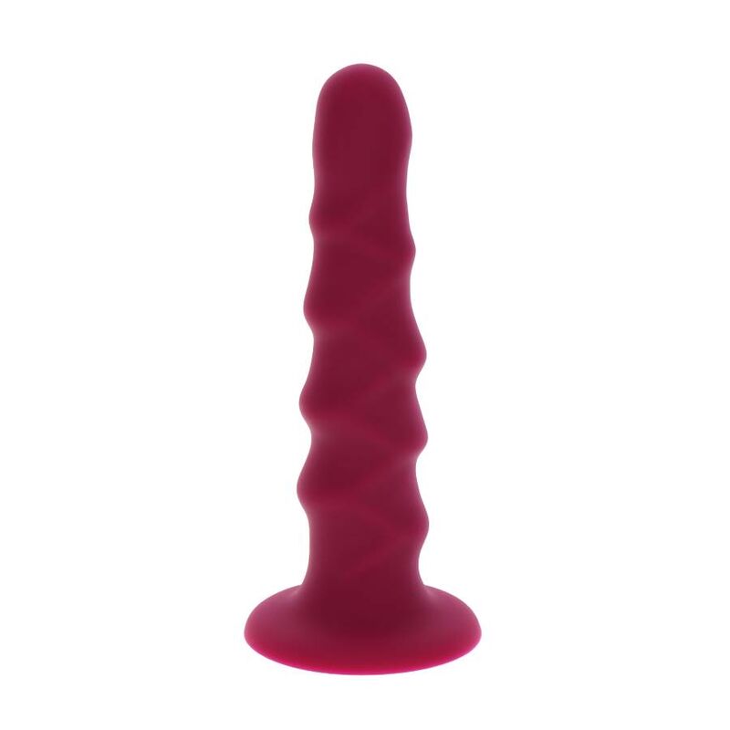 Get Real Ribbed Dong 12 cm mit Saugnapfbasis – Rot