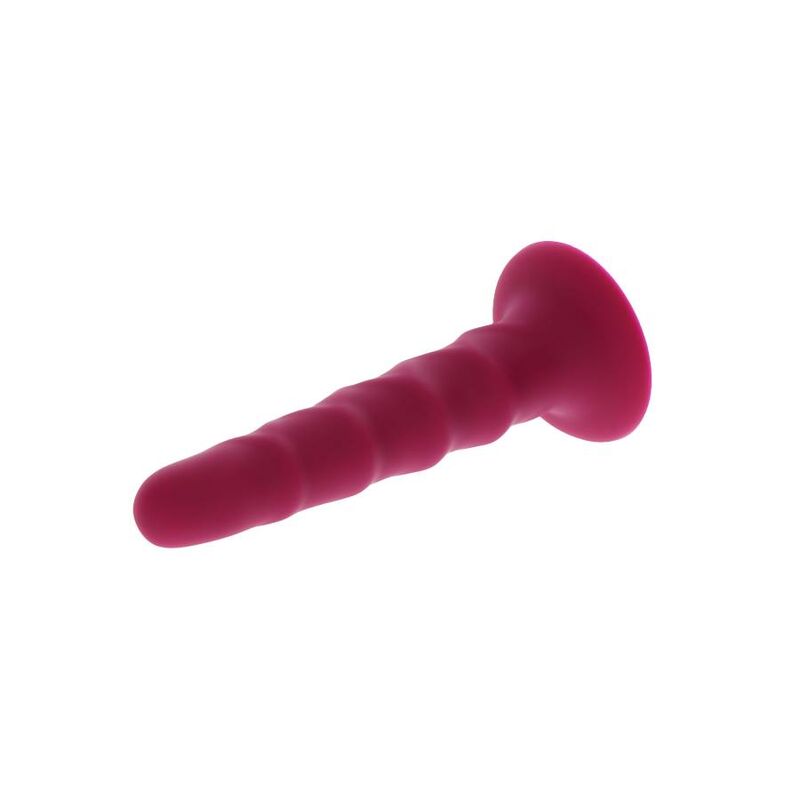 Get Real Ribbed Dong 12 cm mit Saugnapfbasis – Rot