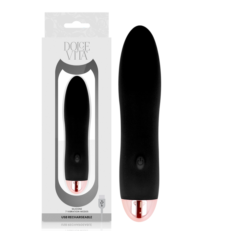 Dolce Vita Aufladbarer Vibrator Vier Schwarz 7 Geschwindigkeiten