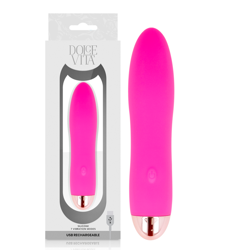 Dolce Vita Aufladbarer Vibrator Vier Rosa 7 Geschwindigkeiten