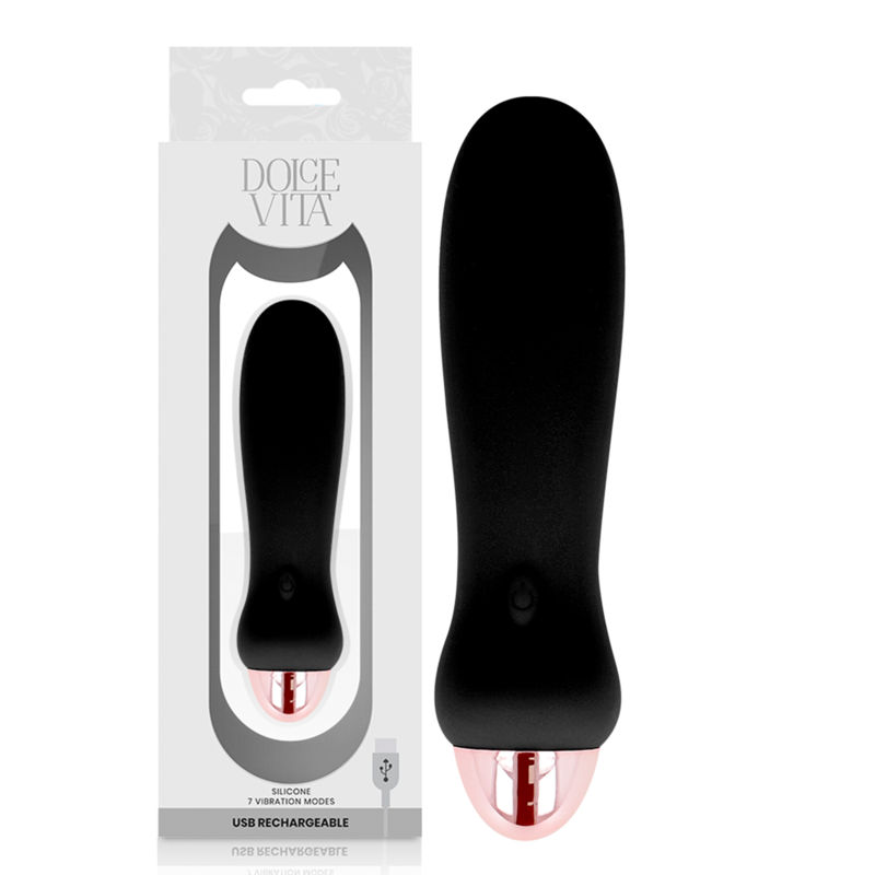 Dolce Vita Aufladbarer Vibrator Fünf Schwarz 7 Geschwindigkeiten
