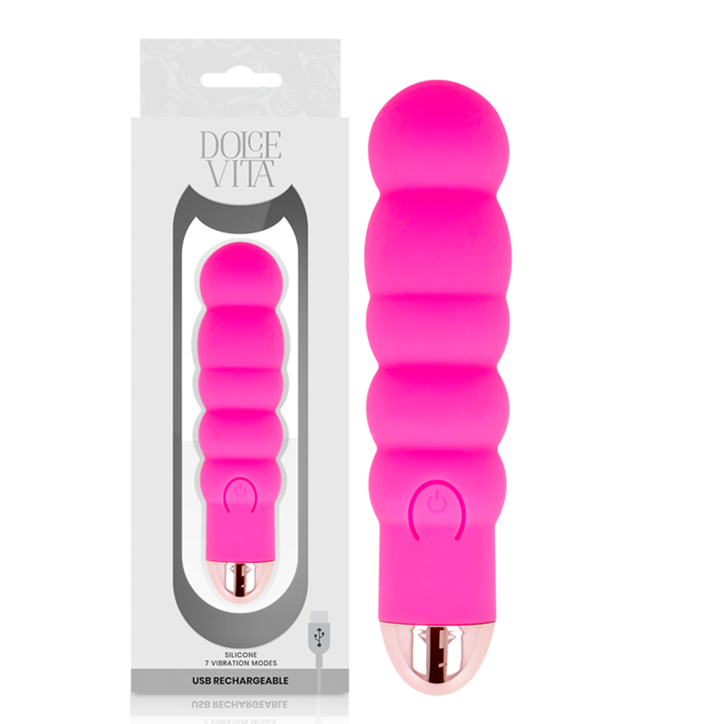 Dolce Vita Aufladbarer Vibrator Sechs Rosa 7 Geschwindigkeiten