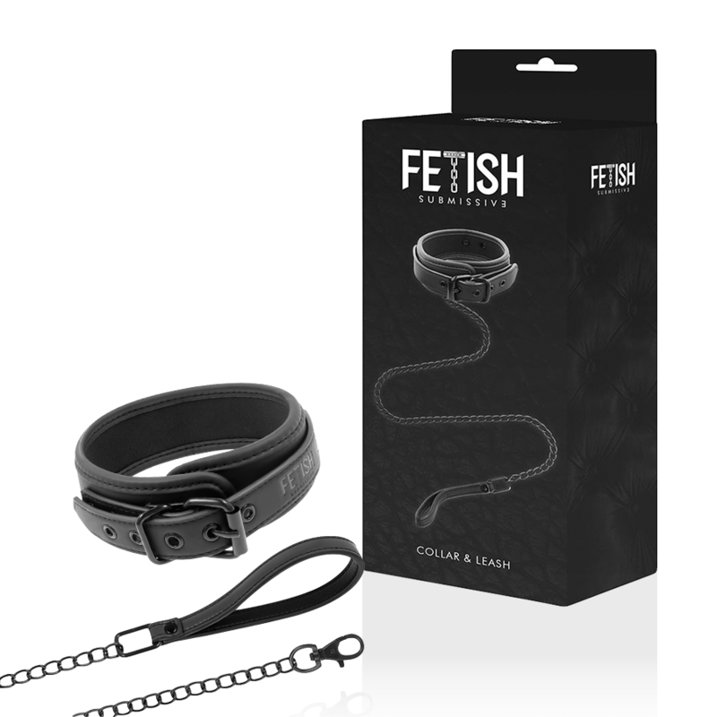 Fetish Submissive Halsband mit Kette Mit Neopren-Futter
