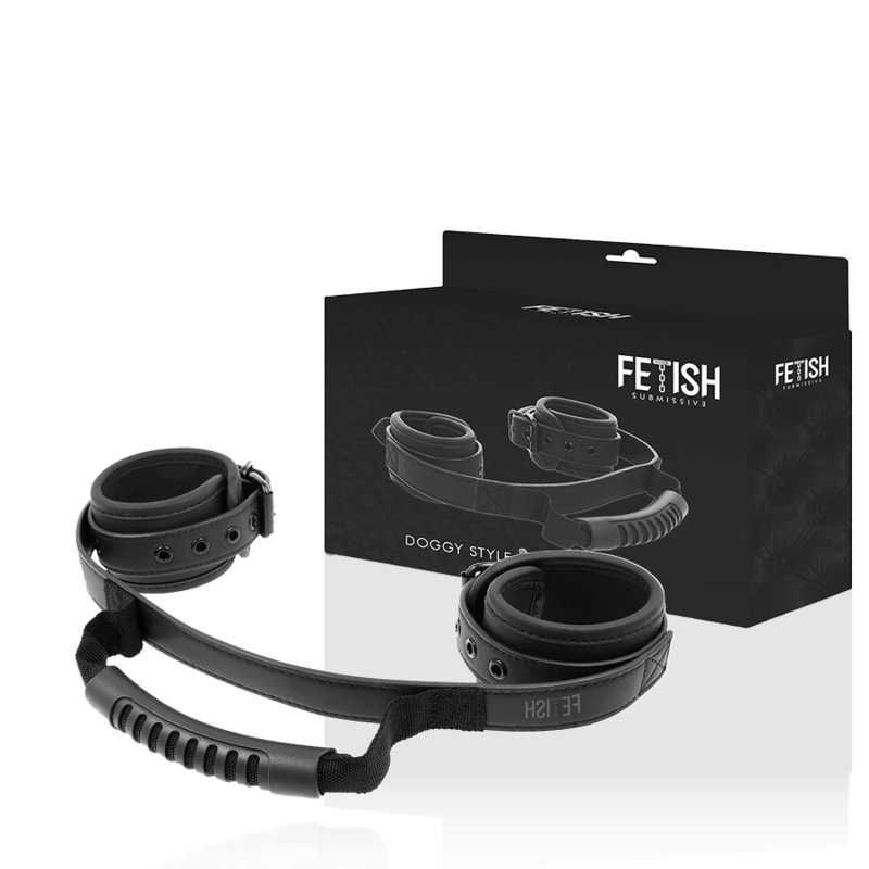 Fetish Submissive Handschellen Mit Neopren-Futter Und Griff