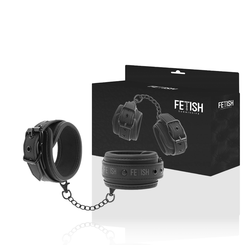 Fetish Submissive Handschellen Aus Veganem Leder Mit Neopren-Futter