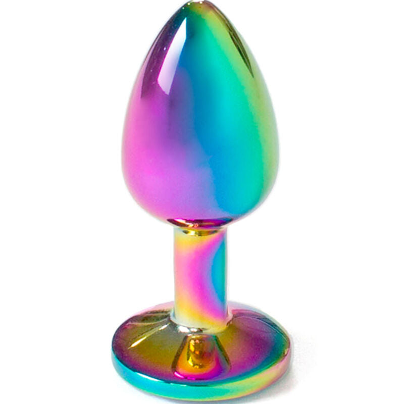 SecretPlay Metall-Analplug Regenbogen – Größe S, 7 cm