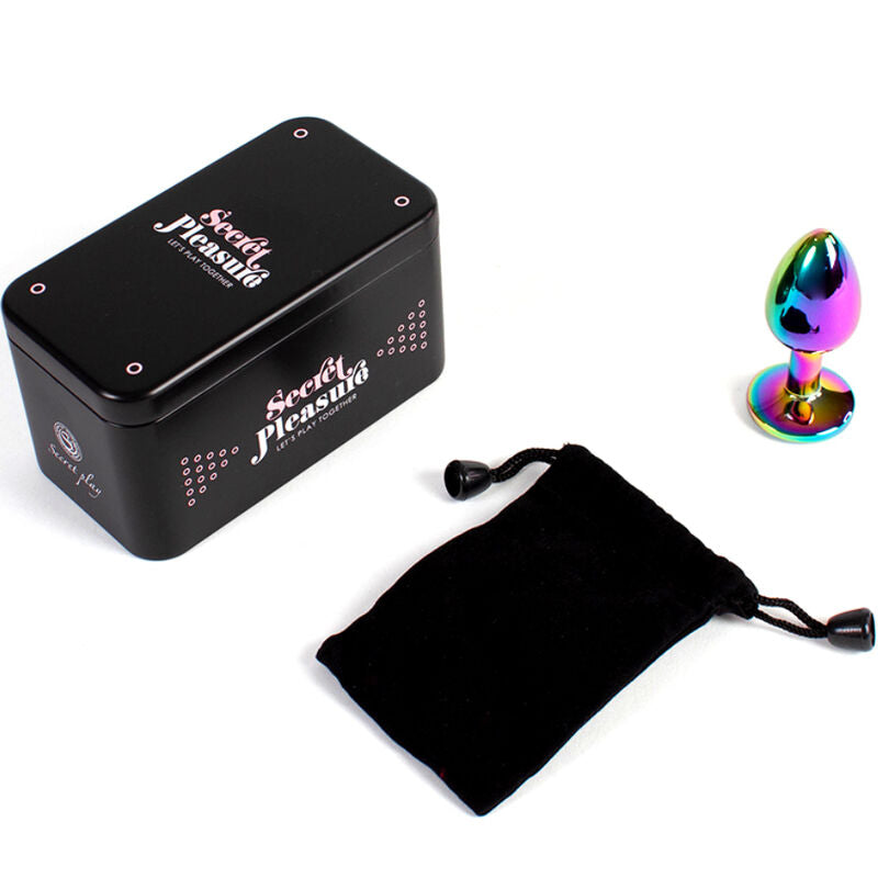 SecretPlay Metall-Analplug Regenbogen – Größe S, 7 cm