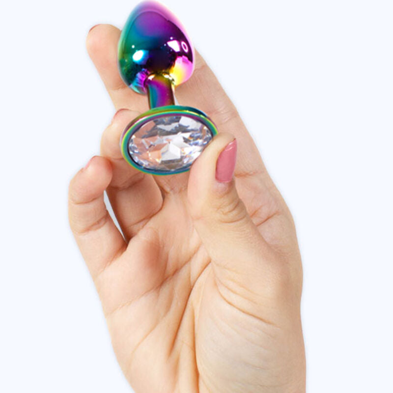 SecretPlay Metall-Analplug Regenbogen – Größe S, 7 cm