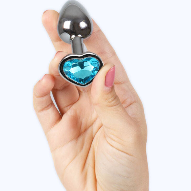 SecretPlay Metall-Analplug Blaues Herz – Größe S, 7 cm