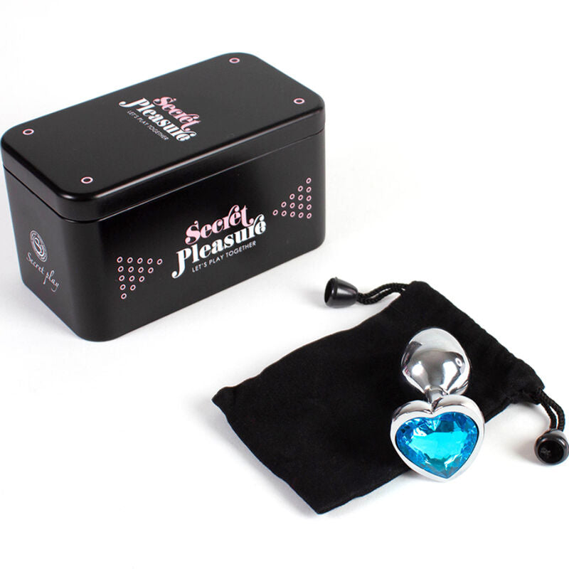 SecretPlay Metall-Analplug Blaues Herz – Größe S, 7 cm
