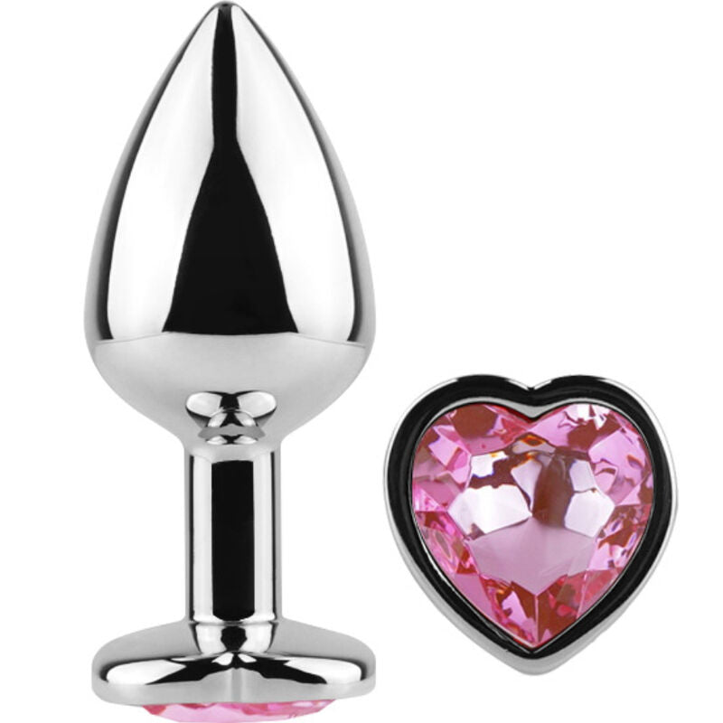 SecretPlay Metall-Analplug Fuchsia Herz – Größe S, 7 cm