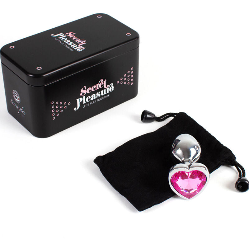 SecretPlay Metall-Analplug Fuchsia Herz – Größe S, 7 cm