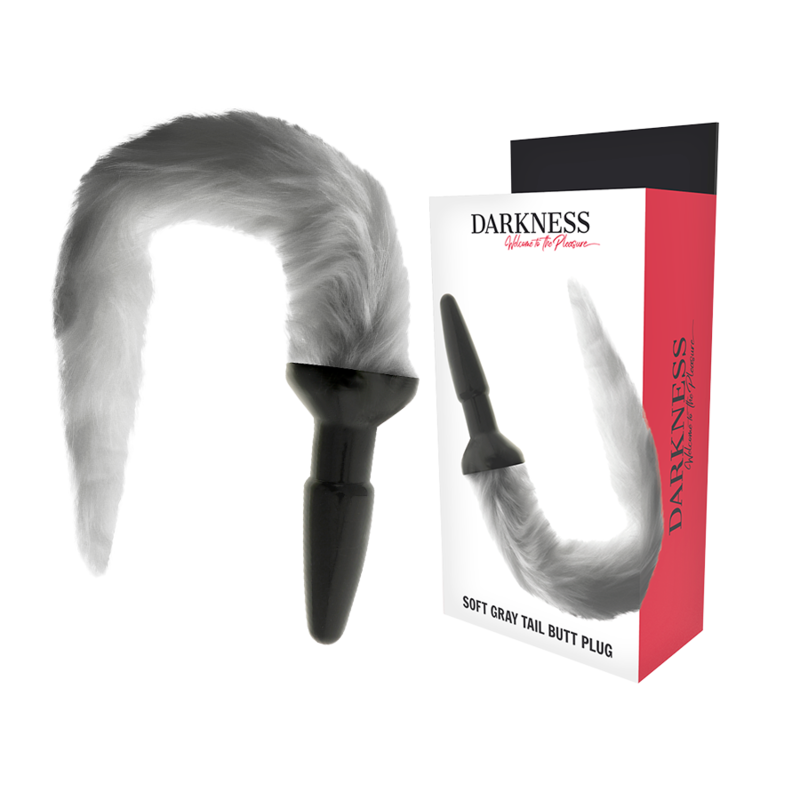 Darkness Silikon-Anal-Plug mit Schwanz – grau