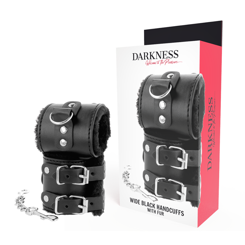 Darkness Bondage Schwarze, Verstellbare Lederhandschellen Mit Futter