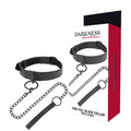 Darkness BDSM Halsband mit Kette – schwarz, Neopren