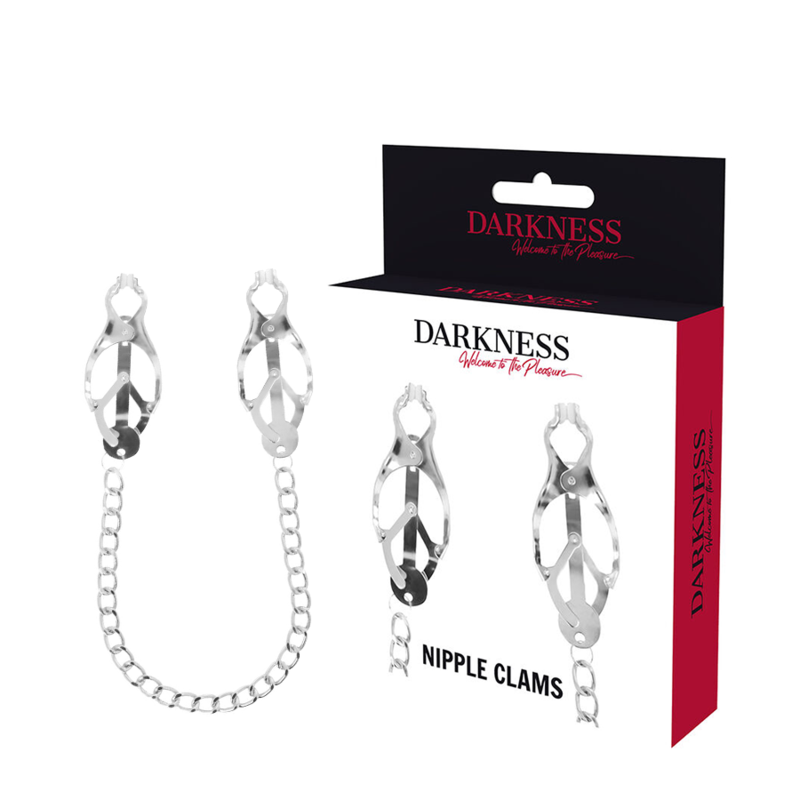 Darkness Nippelklemme aus Metall mit Kette