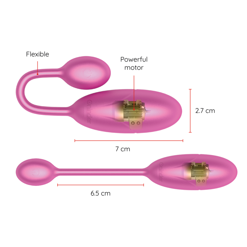Oninder Denver Vibrations-Ei 7x2,7 cm + App – Rosa
