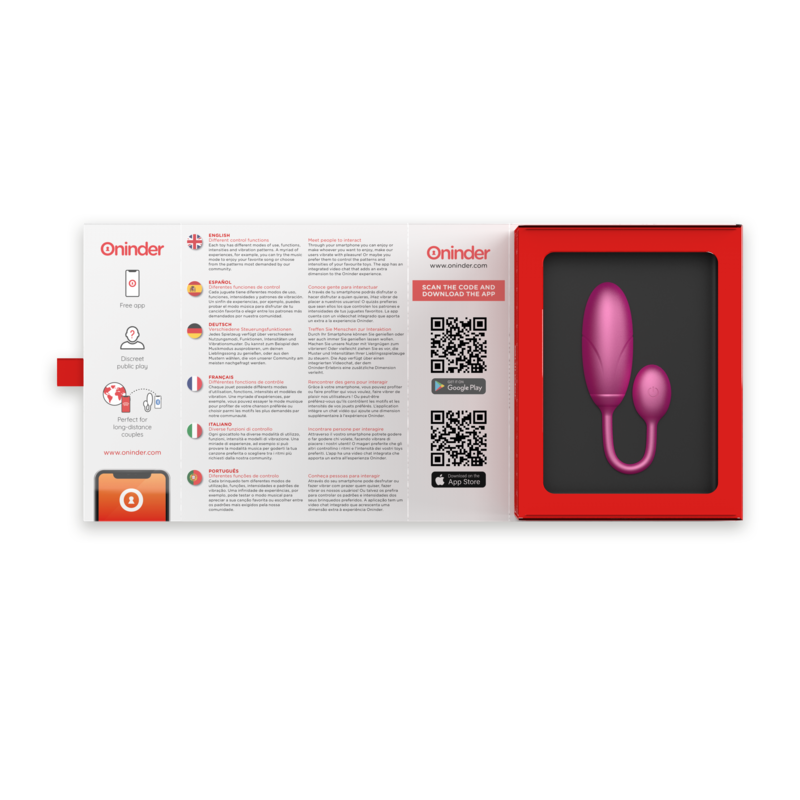 Oninder Denver Vibrations-Ei 7x2,7 cm + App – Rosa