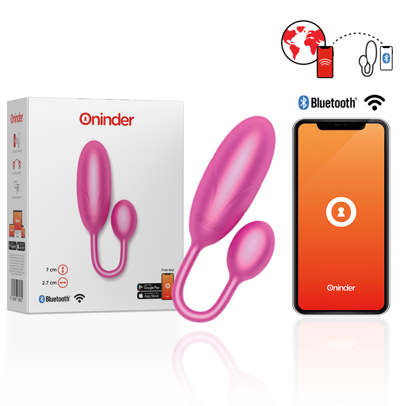 Oninder Denver Vibrations-Ei 7x2,7 cm + App – Rosa