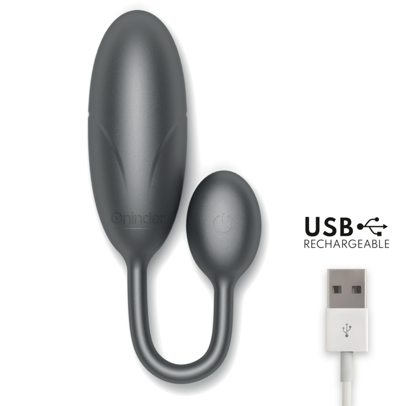 Oninder Denver Vibrations-Ei 7x2,7 cm + App – Schwarz