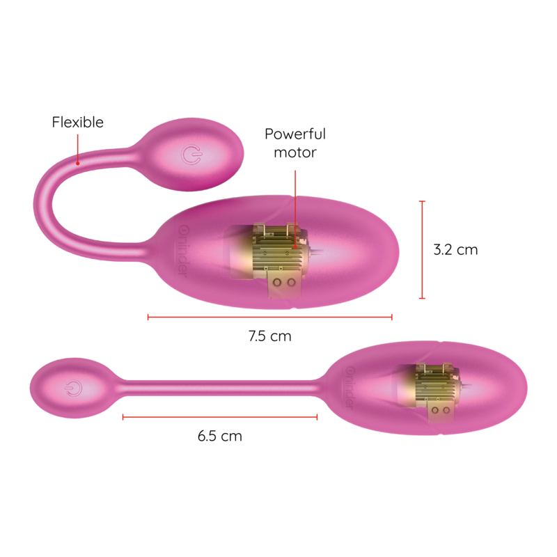 Oninder Tokyo Vibrations-Ei 7,5x3,2 cm + App – Rosa