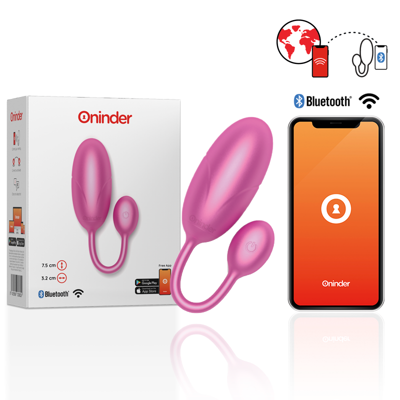 Oninder Tokyo Vibrations-Ei 7,5x3,2 cm + App – Rosa