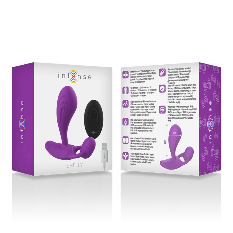 Intense Shelly Vibrierender Analplug Unisex + Fernbedienung – Lila