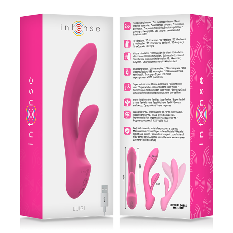 Intense Luigi Rabbit-Vibrator Flüssigsilikon 2 Motoren – Rosa