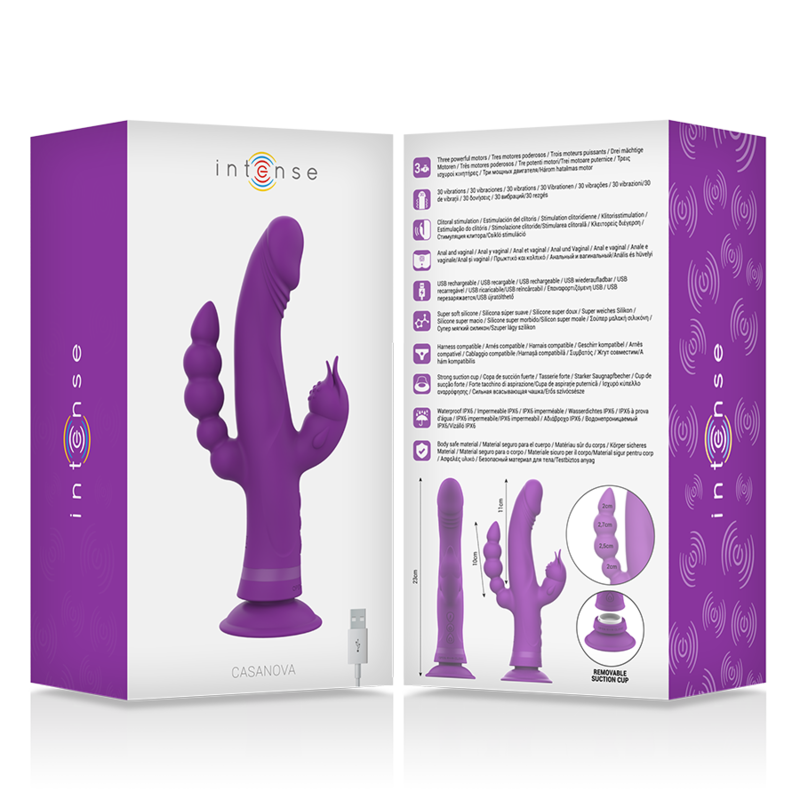 Intense Casanova Rabbit-Vibrator 3 Motoren 30 Modi – Lila