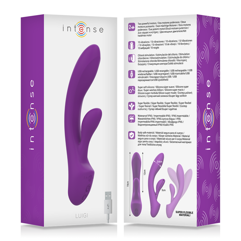 Intense Luigi Rabbit-Vibrator Flüssigsilikon 2 Motoren – Lila