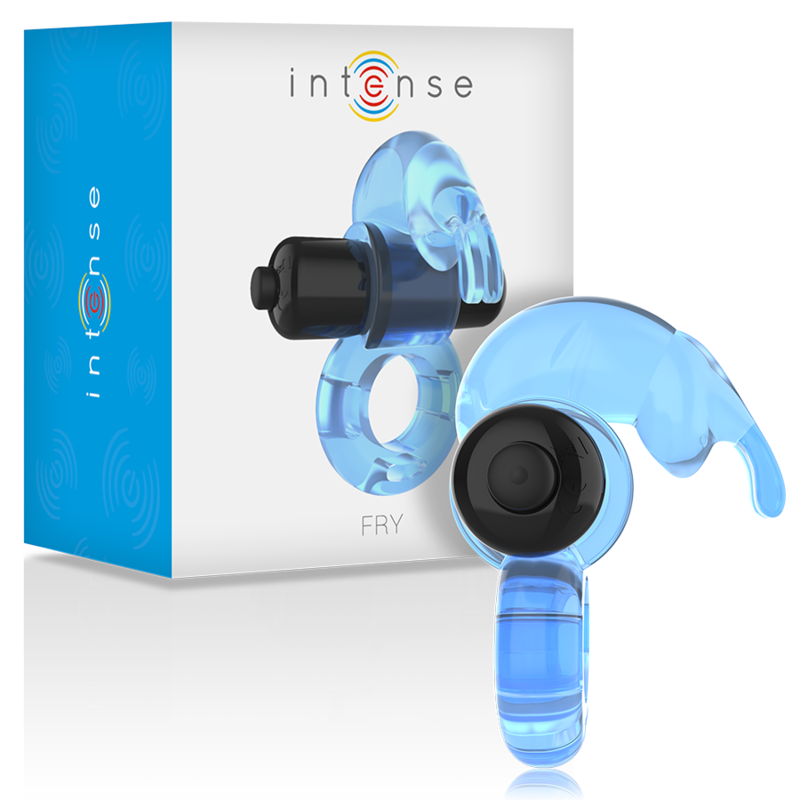 Intense Fry Rabbit-Vibrationsring für Paare – Blau