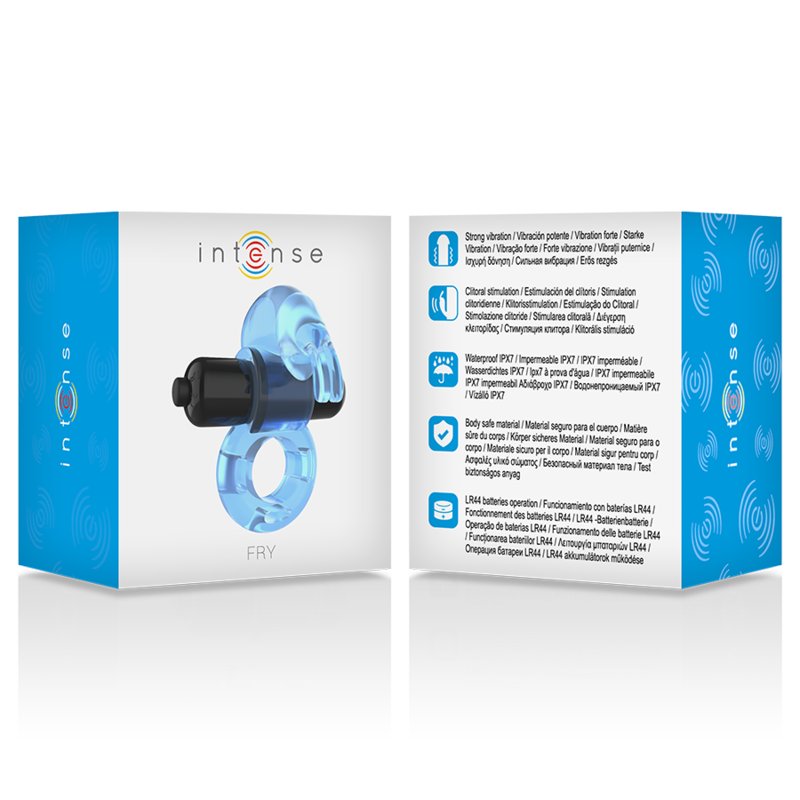 Intense Fry Rabbit-Vibrationsring für Paare – Blau