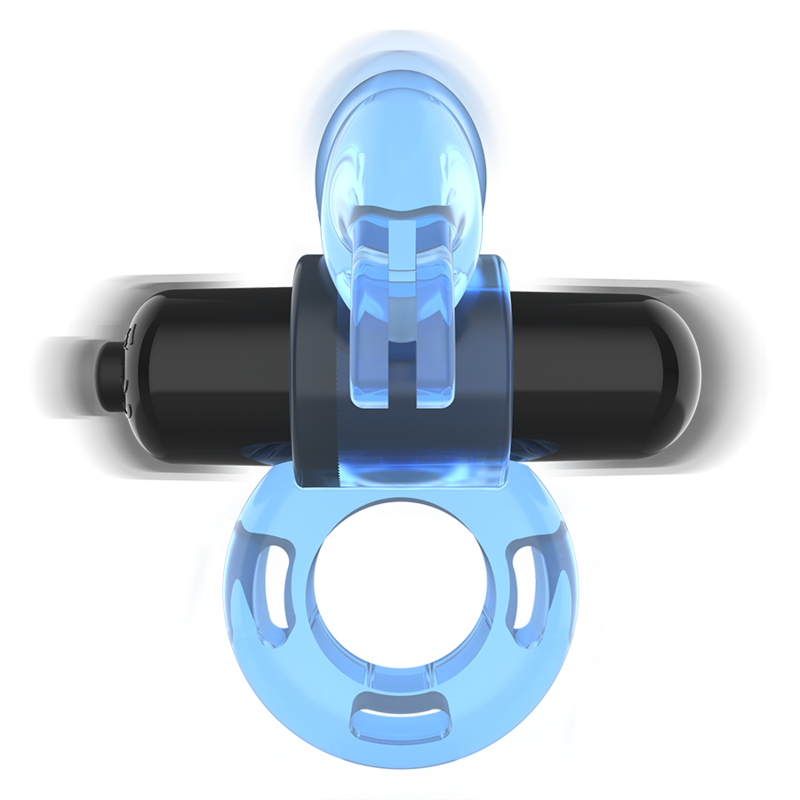 Intense Fry Rabbit-Vibrationsring für Paare – Blau