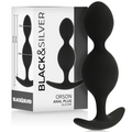 Black&Silver Orson Silikon-Analplug 2 Wellen 9 cm