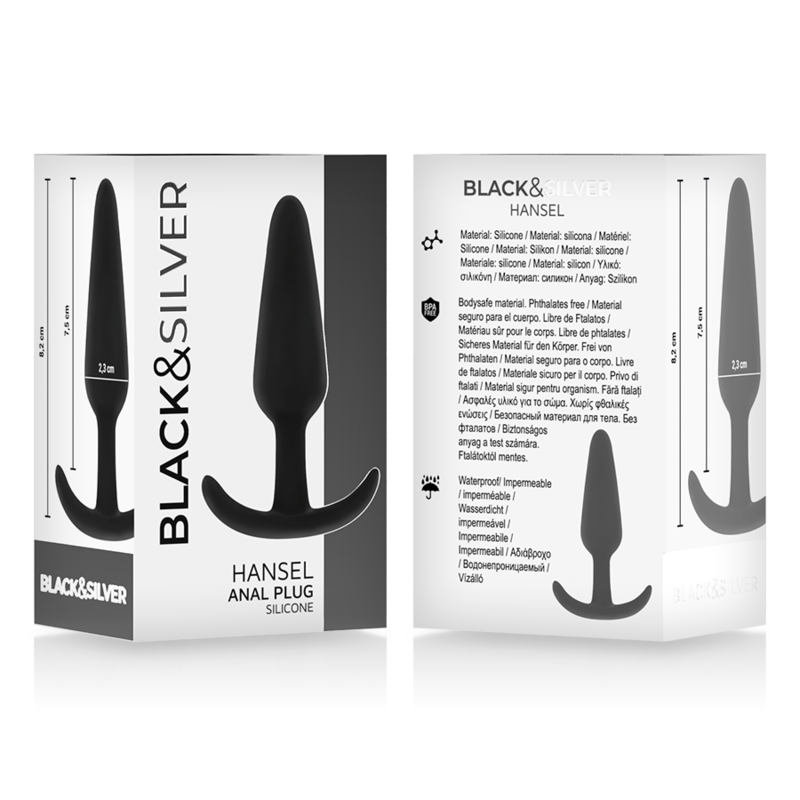 Black&Silver Hansel Silikon-Analplug mit kleinem Griff