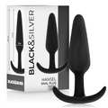 Black&Silver Hansel Silikon-Analplug mit kleinem Griff