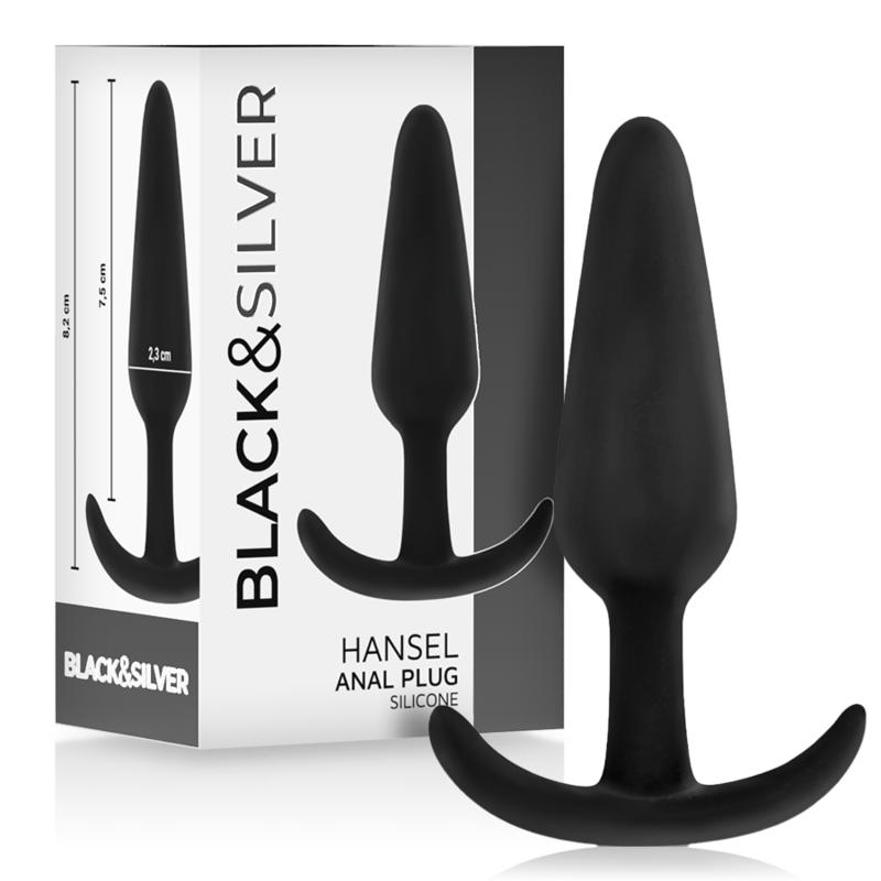 Black&Silver Hansel Silikon-Analplug mit kleinem Griff