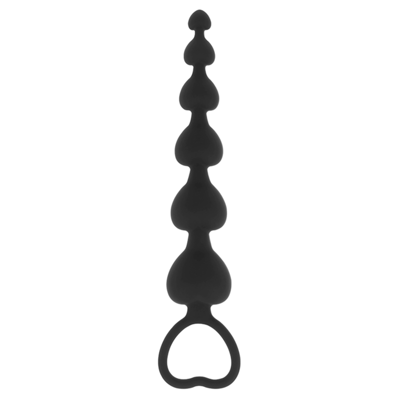 Black&Silver Mila Anal-Herzkugelkette 18 cm Silikon