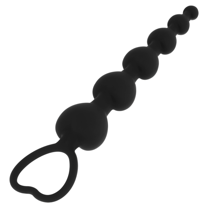 Black&Silver Mila Anal-Herzkugelkette 18 cm Silikon