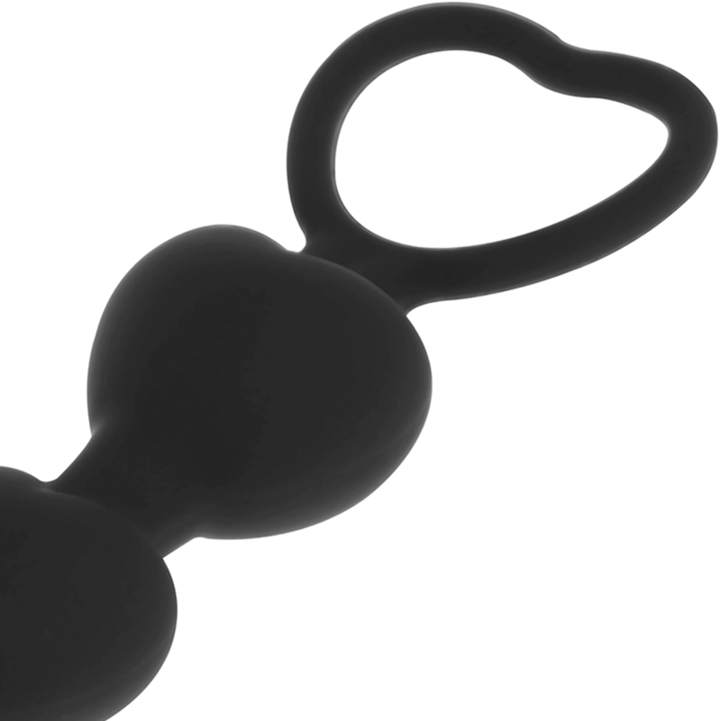 Black&Silver Mila Anal-Herzkugelkette 18 cm Silikon