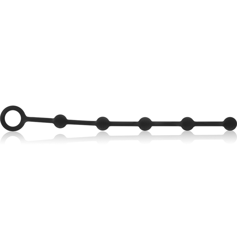 Black&Silver Korg Anal-Perlenrosenkranz Silikon 21 cm