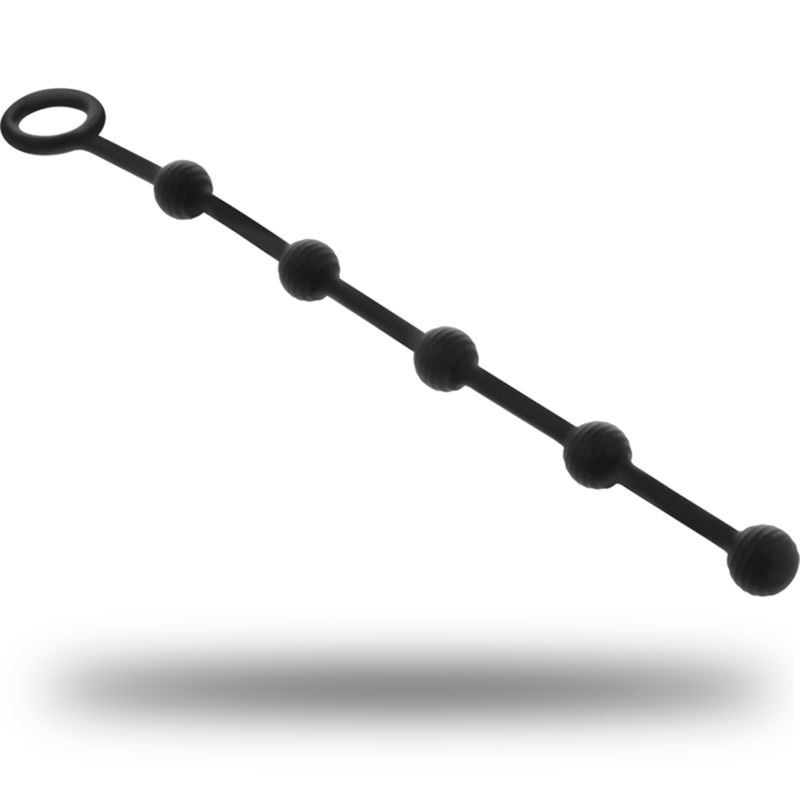 Black&Silver Korg Anal-Perlenrosenkranz Silikon 21 cm