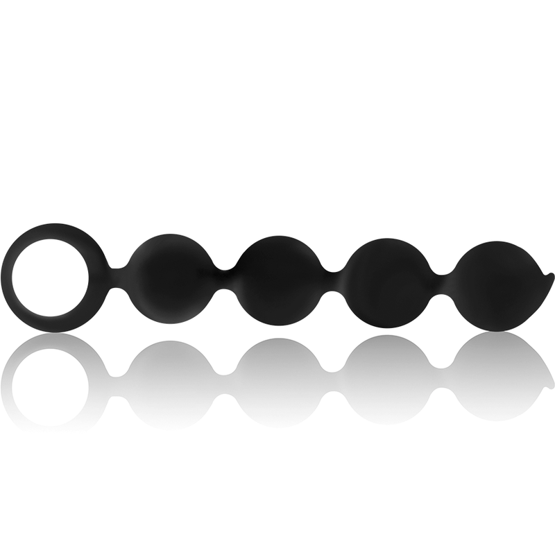 Black&Silver Lennon Anal-Perlenrosenkranz 4 Kugeln 15 cm