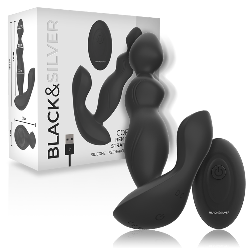 Black&Silver Cora Vibrierender Unisex-Analplug + Fernbedienung