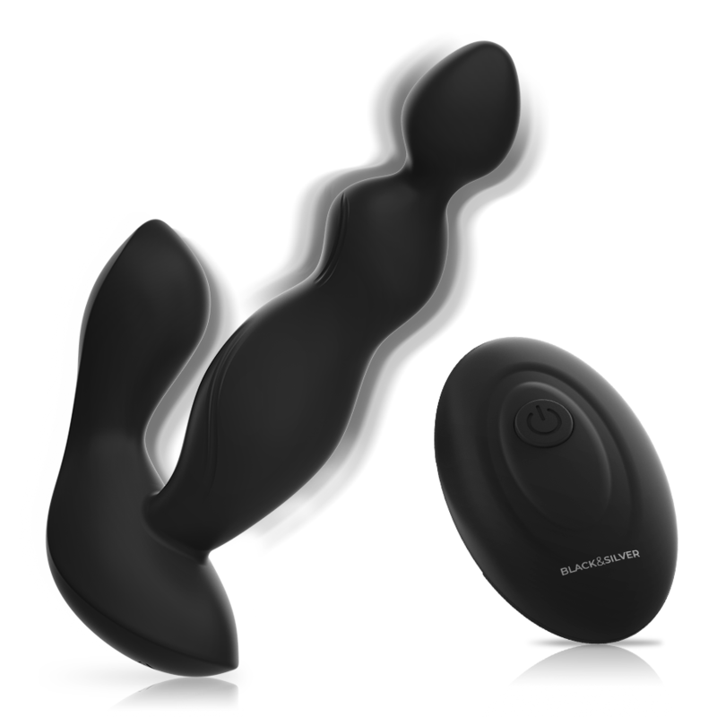 Black&Silver Cora Vibrierender Unisex-Analplug + Fernbedienung