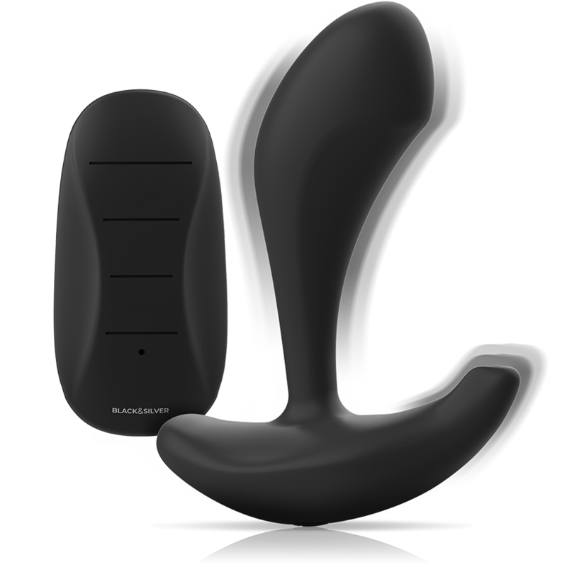 Black&Silver Dwayne Vibrierender Unisex-Analplug + Fernbedienung