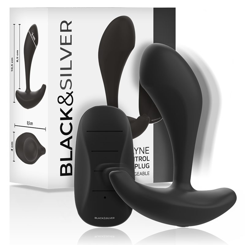 Black&Silver Dwayne Vibrierender Unisex-Analplug + Fernbedienung