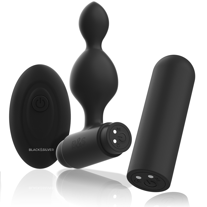Black&Silver Tucker Kleiner Silikon-Analplug + Fernbedienung