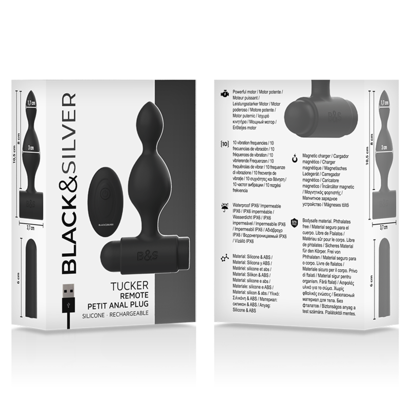 Black&Silver Tucker Kleiner Silikon-Analplug + Fernbedienung