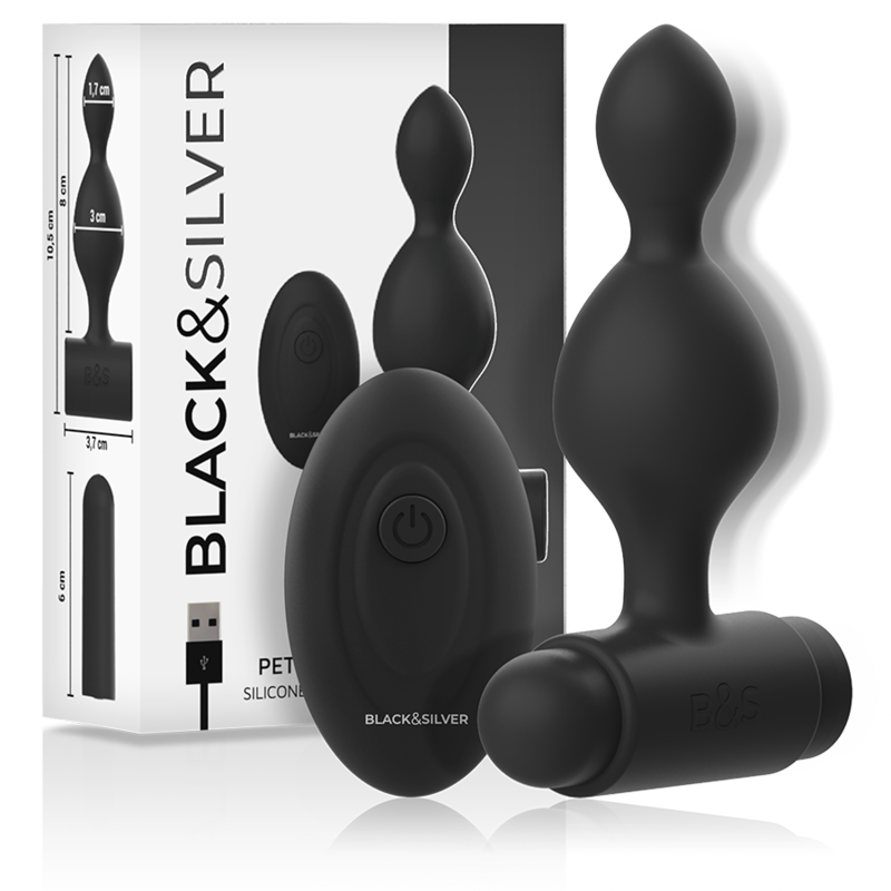 Black&Silver Tucker Kleiner Silikon-Analplug + Fernbedienung